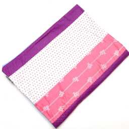 Baby Blanket With Pillow, Cuddly Blanket, Children's in Patchwork Style Pink & Blue Flowers, Handmade By Bab-Berlin - thumbnail 2