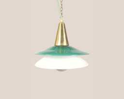 Upcycled Yugoslavian Vintage Pendant Lamp Brass Glass - Ph5 Inspired Mid Century Scandinavian Light