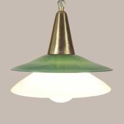Upcycled Yugoslavian Vintage Pendant Lamp Brass Glass - Ph5 Inspired Mid Century Scandinavian Light - thumbnail 3