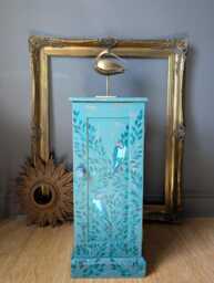 Swallow Garden ~ Antique Pine Cabinet Hand Painted Design - thumbnail 1