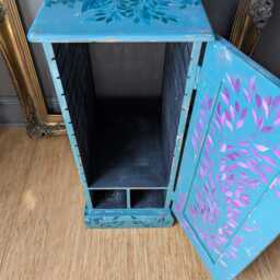 Swallow Garden ~ Antique Pine Cabinet Hand Painted Design - thumbnail 4