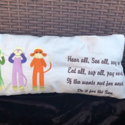 Monkey Cushion, Monkey Pillow, Three Wise Monkeys, Humorous Gift, New Home Mother's Day Gift - thumbnail 3