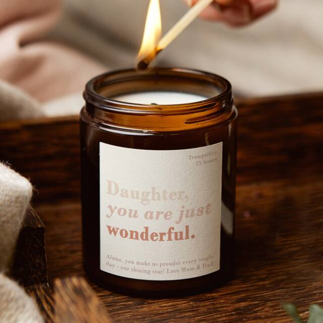 Personalised Daughter Candle Gift Apothecary Jar, Soy Wax, Charming Scents - image 1