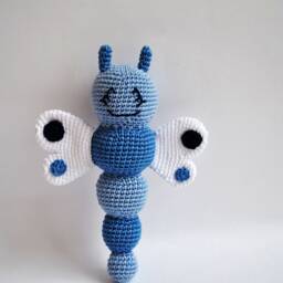 Handmade Organic Cotton Rattle Butterfly - thumbnail 4