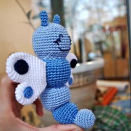 Handmade Organic Cotton Rattle Butterfly - thumbnail 3