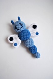Handmade Organic Cotton Rattle Butterfly - thumbnail 1