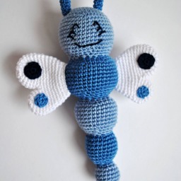 Handmade Organic Cotton Rattle Butterfly - thumbnail 2