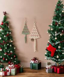 Macrame Xmas Tree, Christmas Wall Art, Boho Holiday Decor, Macrame, Tree Gift, Trendy Decor X51