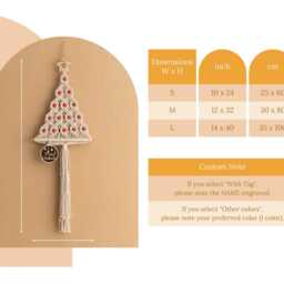 Macrame Xmas Tree, Christmas Wall Art, Boho Holiday Decor, Macrame, Tree Gift, Trendy Decor X51 - thumbnail 3