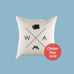 Washington Wa Home State Canvas Pillow Or Cover - thumbnail 1
