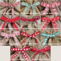 Christmas Hessian Sack With Beautiful Ribbon - Stocking, Santa Sack, Gift Bag - thumbnail 2