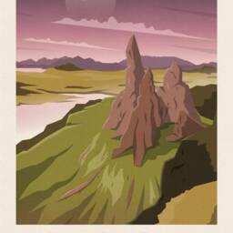 Isle Of Skye Travel Poster, Old Man Storr, Scotland Scottish Art, Gifts - thumbnail 3