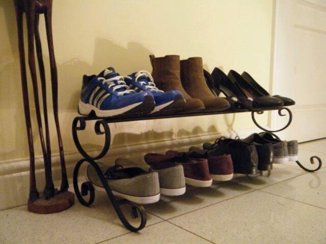 Wrought Iron Shoe Rack, Metal Storage, Porch, Hallway, Cuboard Storage. Shoe Organiser, Stand, Decor. Rack - image 1