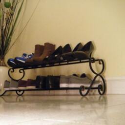 Wrought Iron Shoe Rack, Metal Storage, Porch, Hallway, Cuboard Storage. Shoe Organiser, Stand, Decor. Rack - thumbnail 3