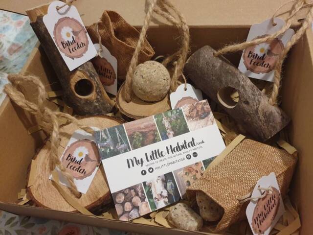 Wild Bird Restaurant Gift Set - Natural - Wildlife Garden Handmade Food Gardener Feeder Father's Day Log Feeder - image 1