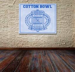 Vintage Cotton Bowl Seating Chart Print Photo, Matte, Or Canvas - thumbnail 1