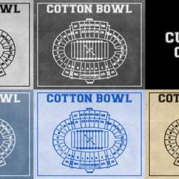 Vintage Cotton Bowl Seating Chart Print Photo, Matte, Or Canvas - thumbnail 3
