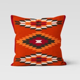 Turkish Style Kilim Print Cushion Cover-Rug Design Pillow-Authentic Cover-Home Motif Decor Cushion-Gift For Her Cushion-Handmade Rug - thumbnail 4