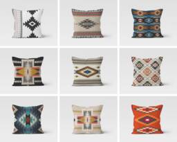 Turkish Style Kilim Print Cushion Cover-Rug Design Pillow-Authentic Cover-Home Motif Decor Cushion-Gift For Her Cushion-Handmade Rug - thumbnail 1