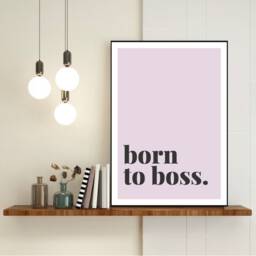 Inspirational Wall Art, Born To Boss, Office Decor Prints, New Business Gift, Motivational Print, Positivity Woman Pastel Print - thumbnail 2