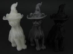 Witch Cat Figurine - Spooky 3D Printed Halloween Decoration - thumbnail 1