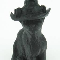 Witch Cat Figurine - Spooky 3D Printed Halloween Decoration - thumbnail 2