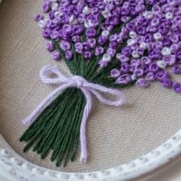 Wall Hanging, Embroidered Flowers Pictures, Wall Art For Living Room, Embroidery Artwork - thumbnail 2
