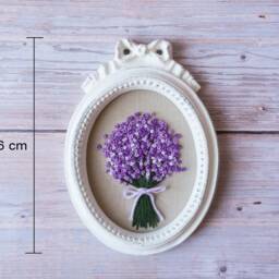Wall Hanging, Embroidered Flowers Pictures, Wall Art For Living Room, Embroidery Artwork - thumbnail 4