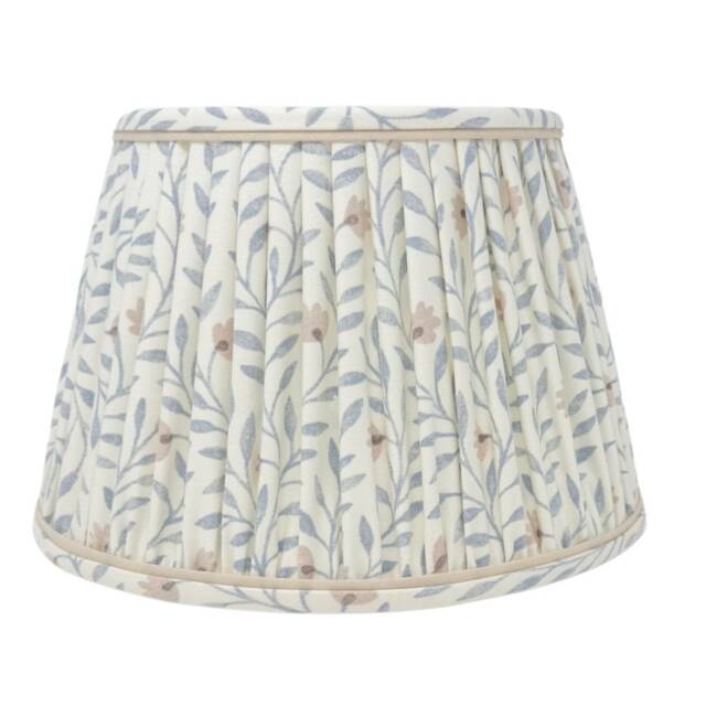 Gathered Lampshade - Pure Edit Yasmina Linen Various Colours Flat Bottom Lamp Or Pendant Light - image 1