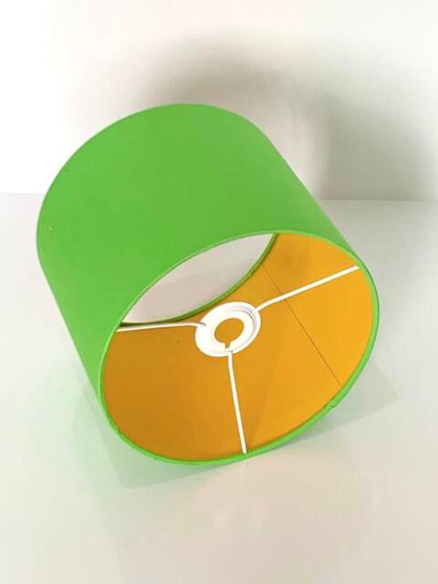 New Hq Neon Cotton Double Sided Lamp Shade Pendant Light Drum Mint Yellow - image 1