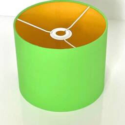 New Hq Neon Cotton Double Sided Lamp Shade Pendant Light Drum Mint Yellow - thumbnail 3