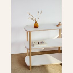 Any Shelf 80/3 - Mid-Century Modern Low Bookcase White Oak & Hpl Shelving Unit - thumbnail 2