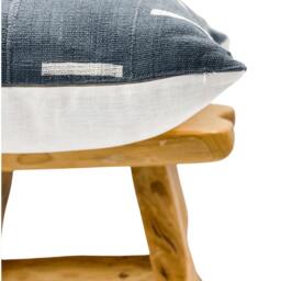 Farmhouse Pillow -- African Pillow, Mudcloth Blue Grey Cover- Throw Cover, Sofa Cushion, Fall Decor 22x22 - thumbnail 3