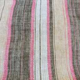 Fermoie Carskiey Broad Stripe Designer Pink Green Linen Cushion Pillow Cover - thumbnail 3