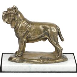 Neapolitan Mastiff, Dog White Marble Base Statue, Limited Edition, Artdog. Made Of Cold Cast Bronze. Perfect Gift. Limited Edition - thumbnail 2
