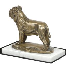 Neapolitan Mastiff, Dog White Marble Base Statue, Limited Edition, Artdog. Made Of Cold Cast Bronze. Perfect Gift. Limited Edition - thumbnail 3