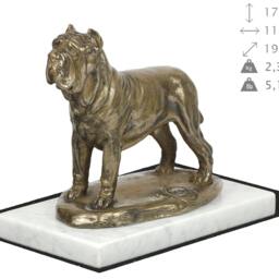 Neapolitan Mastiff, Dog White Marble Base Statue, Limited Edition, Artdog. Made Of Cold Cast Bronze. Perfect Gift. Limited Edition - thumbnail 4