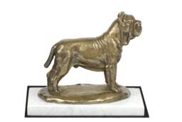 Neapolitan Mastiff, Dog White Marble Base Statue, Limited Edition, Artdog. Made Of Cold Cast Bronze. Perfect Gift. Limited Edition - thumbnail 1