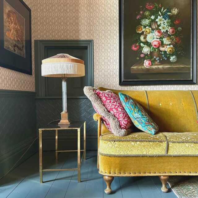 The Brown Peggy Fringed Lampshade Art Deco Style, Handmade in England - image 1