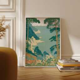 Coastal Bay Poster, Seaside Landscape Print, Nature Wall Art - thumbnail 3