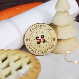 Father Christmas' Lost Button, Property Of Christmas, Christmas Eve Tradition, Xmas Stocking Filler, Wooden Santa's Missing Button