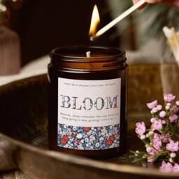Personalised Floral Apothecary Candle Soy Wax, Custom Word Gift - thumbnail 1