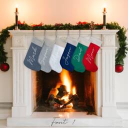 Personalized Linen Christmas Stockings - Family Holiday Decor - Gift For Her