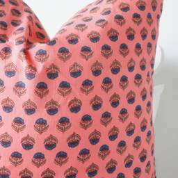 Indian Block Print Pillow Cover , Cotton Voile Hand Mede - thumbnail 2