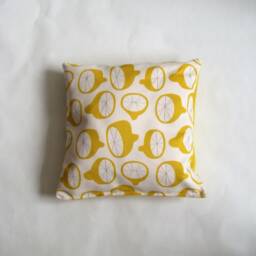 Decorative Pillow, Yellow Lemon, Cushion, Food Print, Unique Gift, 16x16 Inch - thumbnail 2