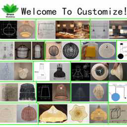 Circular Truncated Cone Shaped Pendant Light, Rattan Ceiling 3 Light Bulb Sockets - thumbnail 4