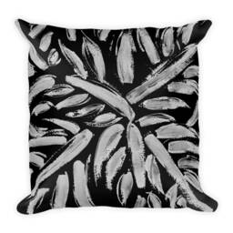 Black & White Brushstroke Lumbar Pillow Modern Home Decor - thumbnail 4