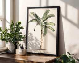 Vintage Palm Botanical Wall Art Poster - Antique Plant Illustration Print - thumbnail 1