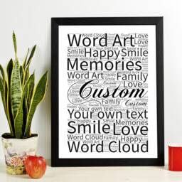 Personalised Word Art Print Portrait Or Landscape Design Gift Keepsake Own Text, Any Occasion Digital Downloadable, Printable Gift - thumbnail 2