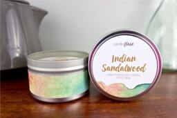 Indian Sandalwood Soy Candle in 8Oz Tin - Candles Handmade 18Th Birthday Gift